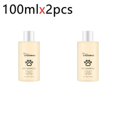 Pet Shampoo for Dogs & Cats - 100ml/300ml Flea Killer & Mite Removal, Deodorizing Itch Relief with Moisturizing Formula, Hair Softening Wash