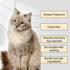 Pet Shampoo for Dogs & Cats - 100ml/300ml Flea Killer & Mite Removal, Deodorizing Itch Relief with Moisturizing Formula, Hair Softening Wash