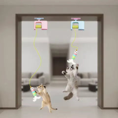Pet Stress Relief Cat Toy – Rechargeable Interactive Hanging Door Toy with Automatic Electric Flying Bird for Hunting & Play