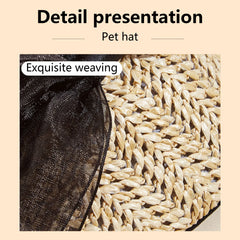 Pet Sun Hat with Bow – Adjustable Summer Sunshade Hat for Dogs & Cats