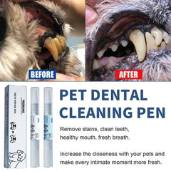 Pet Teeth Cleaning Pen for Dogs & Cats - 2-Pack Dental Care Kit, Tartar Remover & Tooth Whitening Stick, Easy Oral Hygiene Solution for Fresh Breath