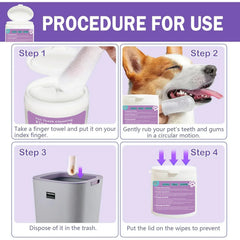 PetPet Teeth Cleaning Finger Wipes – No-Rinse Dental Care for Dogs & Cats | Reduces Plaque & Freshens Breath Teeth Cleaning Dental Finger Wipes for Dogs & Cats, Reduces Plaque & Freshens Breath No-Rinse Dog Teeth Care Finger WipE