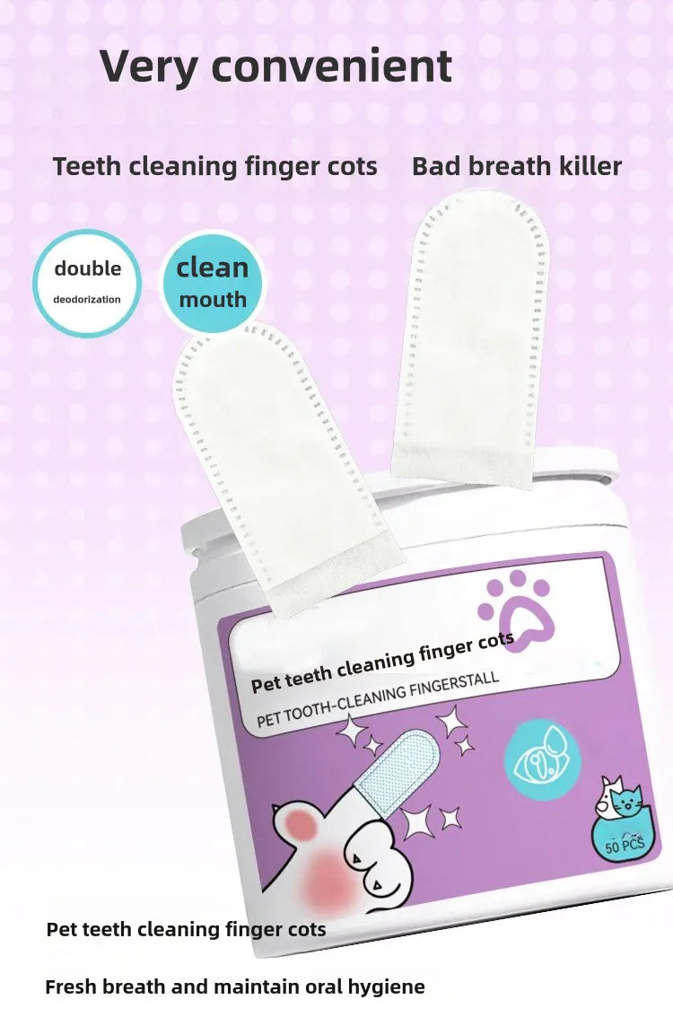 PetPet Teeth Cleaning Finger Wipes – No-Rinse Dental Care for Dogs & Cats | Reduces Plaque & Freshens Breath Teeth Cleaning Dental Finger Wipes for Dogs & Cats, Reduces Plaque & Freshens Breath No-Rinse Dog Teeth Care Finger WipE