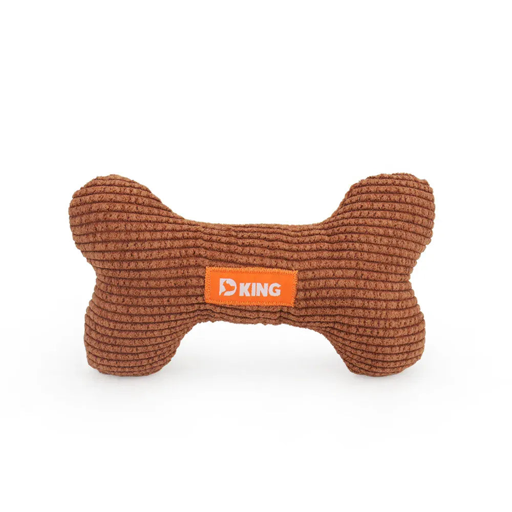 Plush Bone Dog Toy - Small Puppy Squeaky Chew Toy with Multiple Squeakers