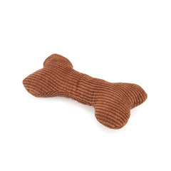 Plush Bone Dog Toy - Small Puppy Squeaky Chew Toy with Multiple Squeakers