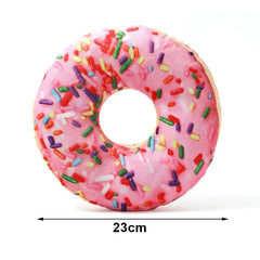 Plush Dog Toy Doughnut & Pizza Shape | Squeaky Chew Toy for Puppies & Dogs | Teeth Cleaning Soft Bite-Resistant Pet Toy