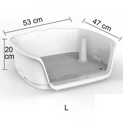 Portable Dog Toilet with Double Layer - Self-Cleaning Puppy Training Pad for Small Dogs & Cats, Anti-Splash Pet Potty Tray