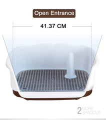 Portable Dog Toilet with Double Layer - Self-Cleaning Puppy Training Pad for Small Dogs & Cats, Anti-Splash Pet Potty Tray