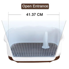Portable Dog Toilet with Double Layer - Self-Cleaning Puppy Training Pad for Small Dogs & Cats, Anti-Splash Pet Potty Tray