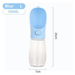 Portable Pet Water Bottle - 500ML Leakproof Outdoor Drinking Bottle for Dogs & Cats