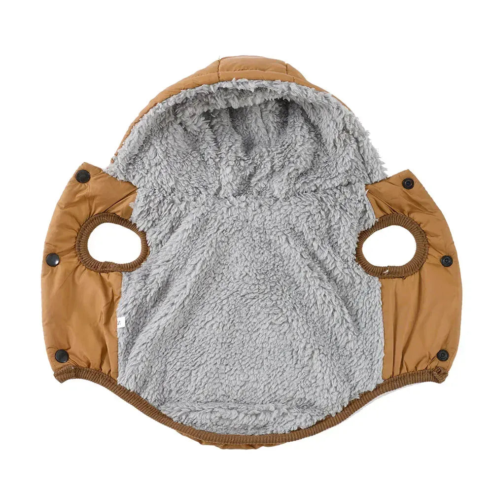 Premium Hooded Cat & Dog Coat - Windproof Fleece Jacket with D-Ring