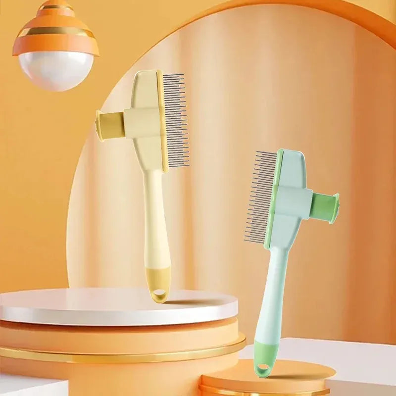 Professional Pet Grooming Brush - Open Knot Massage Comb for Cats & Dogs