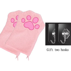 Quick-Dry Pet Bath Gloves – Absorbent Dog & Cat Drying Gloves with Paw Print Design
