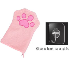 Quick-Dry Pet Bath Gloves – Absorbent Dog & Cat Drying Gloves with Paw Print Design