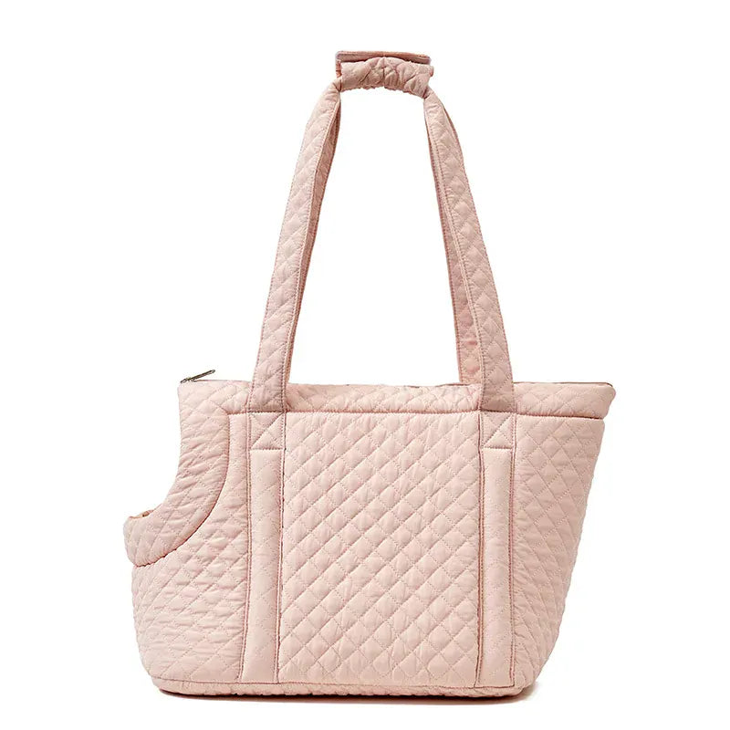 Quilted Pet Handbag - Ultra-Light Single Shoulder Cat Carrier Bag, Winter Cotton Pet Carrying Sling for Small Dogs & Cats