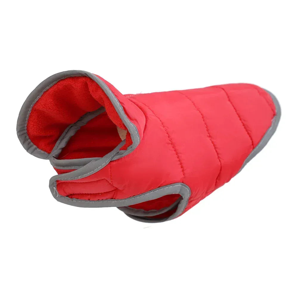 Reversible Fleece Pet Jacket - Waterproof Coat with Leash Hole & Reflective Strips