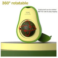 Rotatable Catnip Ball Toy with Wall Sucker - Interactive Lick Treat Avocado Toy with Catnip, Smart Play for Indoor Cats
