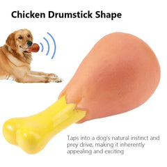 Rubber Chicken Dog Toy - Durable Squeaky Chew for Puppies & Aggressive Chewers