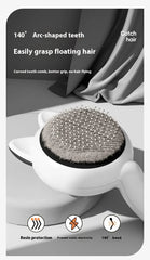 Self-Cleaning Cat Brush | Magic Deshedding Grooming Comb for Cats | Loose Fur Remover & Massage Slicker Brush