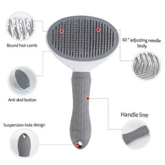 Self-Cleaning Dog Grooming Brush – Pet Massage Slicker Brush with Easy Hair Release Button