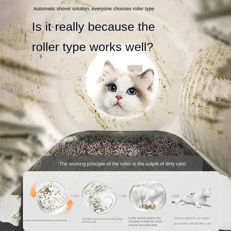 Smart APP Control Automatic Cat Litter Box - 7L Self-Cleaning Toilet with UV Sterilization