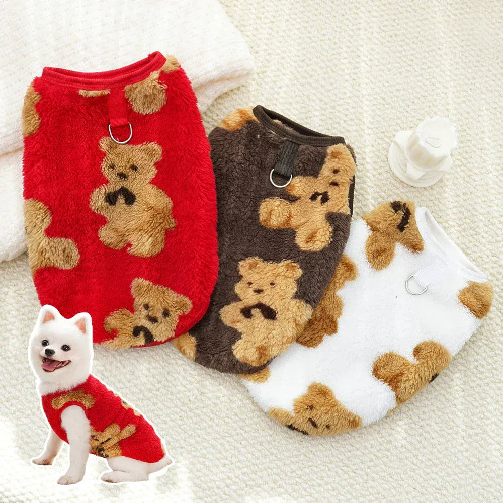 Soft Flannel Dog Pajamas Winter Warm Vest | Cozy Clothes for Small, Medium & Large Dogs (2.5–35kg)
