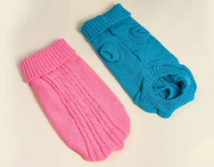 Solid Cotton Dog Sweater - Soft Winter Pet Apparel for All Sizes