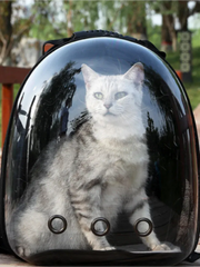 Space Capsule Pet Backpack - Transparent Cat Carrier Bag, Portable Breathable Pet Bubble Backpack for Small Dogs & Cats
