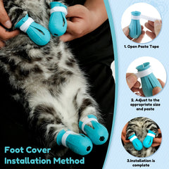 Space Hood Cat Muzzle & Boots Set - Transparent Anti-Bite Grooming Helmet