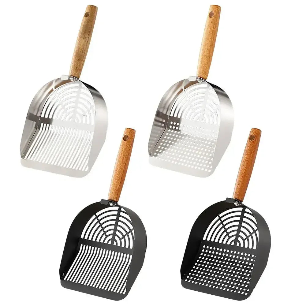 Stainless Steel Cat Litter Scoop - Long Handle Tofu Sand Litter Shovel, Durable Pet Waste Cleaning Tool for Litter Boxes