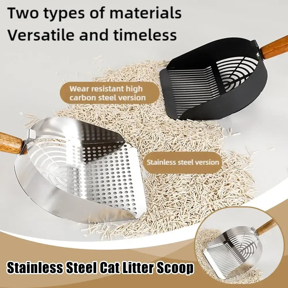 Non-stick litter scoop with strong handle for easy cleaning