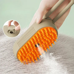 Steam Pet Brush 3-in-1 - Electric USB Rechargeable Grooming Comb with Spray Function for Dogs & Cats, Massage & Hair Removal