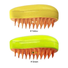 Steam Pet Brush 3-in-1 - Electric USB Rechargeable Grooming Comb with Spray Function for Dogs & Cats, Massage & Hair Removal