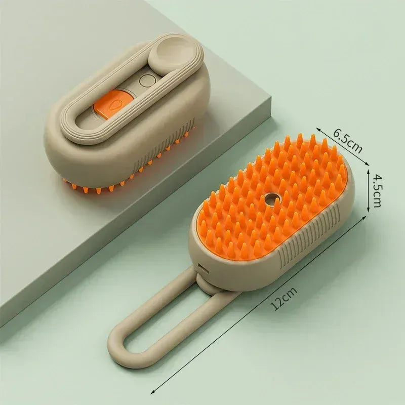 Steam Pet Brush 3-in-1 - Electric USB Rechargeable Grooming Comb with Spray Function for Dogs & Cats, Massage & Hair Removal