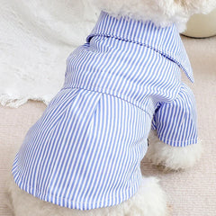 Striped Bow Tie Pet Shirt – Lightweight Summer Dog & Cat Clothing for Chihuahuas & Small Breeds