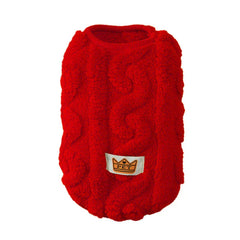 Striped Fleece Pet Sweater Vest - Winter Soft Pullover for Cats & Small Dogs