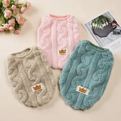 Striped Fleece Pet Sweater Vest - Winter Soft Pullover for Cats & Small Dogs