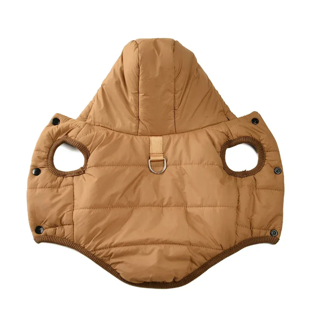 Thick Fleece Dog Parka - Winter Hoodie Coat with D-Ring for Small Breeds