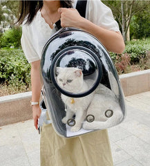 Transparent Cat Carrier Backpack – Bubble Window Pet Travel Bag for Small Dogs & Cats