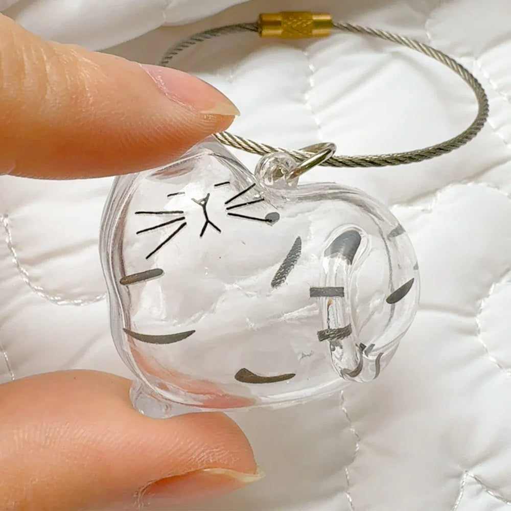 Transparent Cat Hair Storage Keychain - Pet Fur Keepsake Memorial Pendant