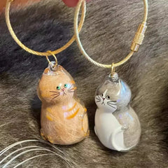 Transparent Cat Hair Storage Keychain - Pet Fur Keepsake Memorial Pendant