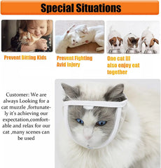 Transparent Cat Muzzle - Breathable Anti-Bite Mask for Safe Grooming & Handling