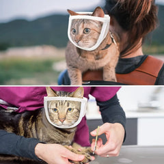 Transparent Cat Muzzle - Breathable Anti-Bite Mask for Safe Grooming & Handling