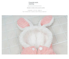 Warm Winter Bunny Cat Clothes | Cute Kitten Coat for Cats & Puppies | Soft Fleece Pet Outfit for Small Pets