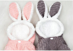 Warm Winter Bunny Cat Clothes | Cute Kitten Coat for Cats & Puppies | Soft Fleece Pet Outfit for Small Pets