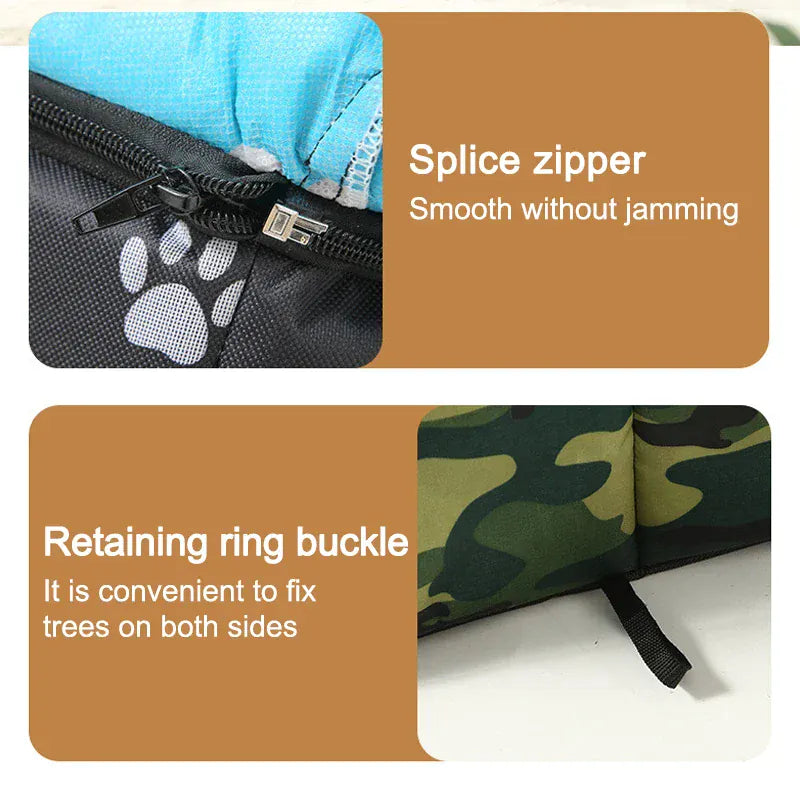 Foldable outdoor cat house with weather-resistant material