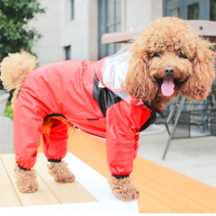 Waterproof Pet Dog Raincoat with Transparent Hood | Hooded Jumpsuit for Small & Medium Dogs & Cats | Water-Resistant Pet Jacket