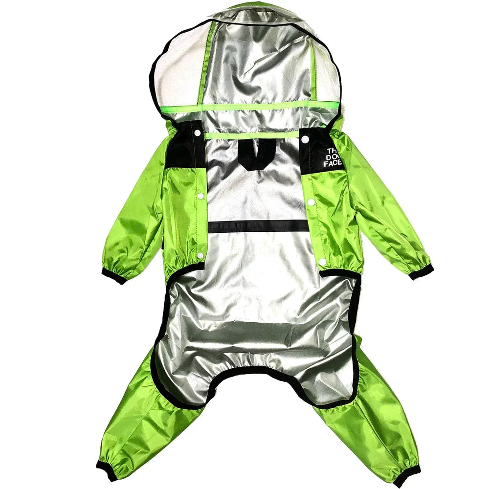 Waterproof Pet Dog Raincoat with Transparent Hood | Hooded Jumpsuit for Small & Medium Dogs & Cats | Water-Resistant Pet Jacket