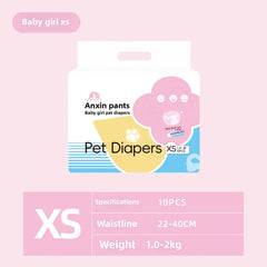 Wearable Pet Diapers - Waterproof Anti-Leak Disposable Dog Diapers for Male & Female Dogs, Breathable Comfort for Incontinence & Menstrual Care