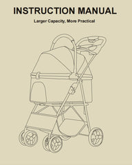 Wedyvko Luxury Pet Stroller - Detachable 4-Wheel Dog Stroller with Cup Holder, One-Click Folding Design & Travel Carrying Bag